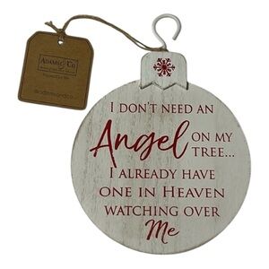 Handmade Wooden Christmas Ornament Decoration Angel In Heaven Watching Over Me